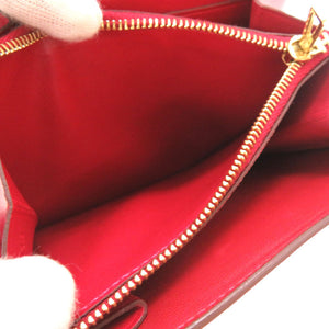 エルメス コンスタンス コンパクト ヴォータデラクト ルージュカザック ゴールド金具 C刻印(2018年製) コンパクトウォレット 財布 赤 0072 【中古】 HERMES