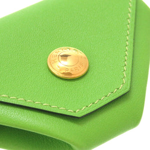 新品同様 エルメス ル ヴァンキャトル LE24 ヴォーガリバー アップルグリーン ゴールド金具 □C刻印 コインケース 小銭入れ 財布 緑 0073 【中古】 HERMES