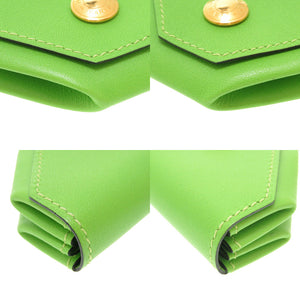 新品同様 エルメス ル ヴァンキャトル LE24 ヴォーガリバー アップルグリーン ゴールド金具 □C刻印 コインケース 小銭入れ 財布 緑 0073 【中古】 HERMES