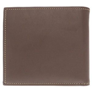 新品同様 ブルガリ レオーニ キャンバス レザー グレー ブラウン 二つ折り財布 財布 茶 0074 【中古】 BVLGARI