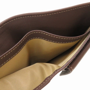 新品同様 ブルガリ レオーニ キャンバス レザー グレー ブラウン 二つ折り財布 財布 茶 0074 【中古】 BVLGARI