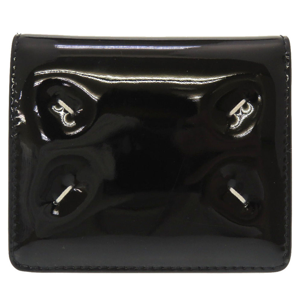 美品 メゾン マルジェラ エナメル ブラック S56UI0140 二つ折り財布 財布 黒 0076 【中古】 Maison Margiela
