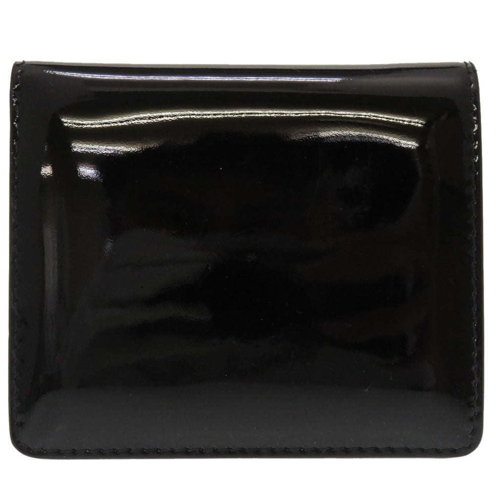 美品 メゾン マルジェラ エナメル ブラック S56UI0140 二つ折り財布 財布 黒 0076 【中古】 Maison Margiela