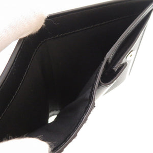 美品 メゾン マルジェラ エナメル ブラック S56UI0140 二つ折り財布 財布 黒 0076 【中古】 Maison Margiela