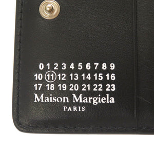 美品 メゾン マルジェラ エナメル ブラック S56UI0140 二つ折り財布 財布 黒 0076 【中古】 Maison Margiela