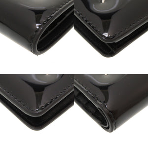 美品 メゾン マルジェラ エナメル ブラック S56UI0140 二つ折り財布 財布 黒 0076 【中古】 Maison Margiela