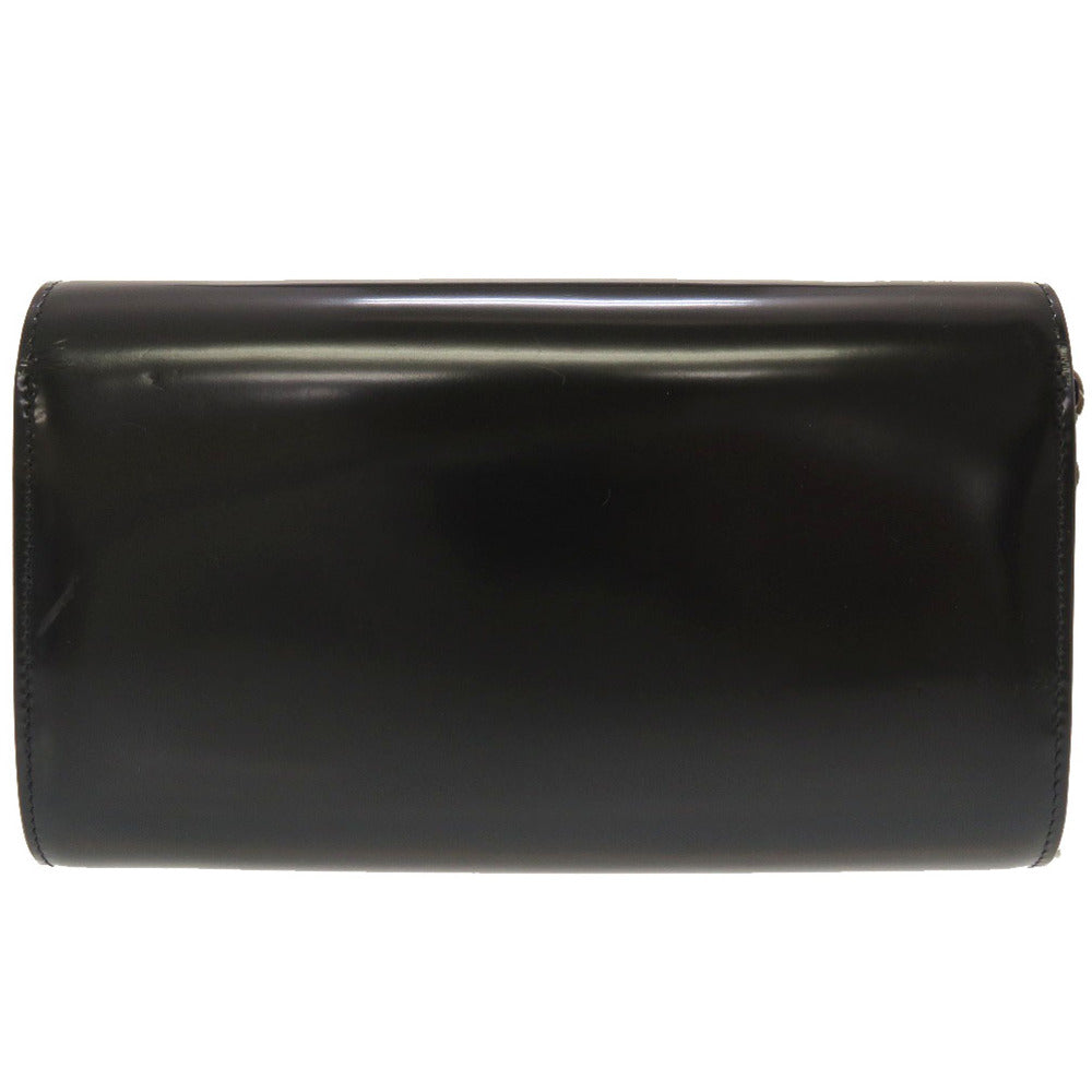 新品同様 クリスチャンルブタン パテントレザー ブラック チェーンウォレット バッグ 黒 0079 【中古】 Christian Louboutin