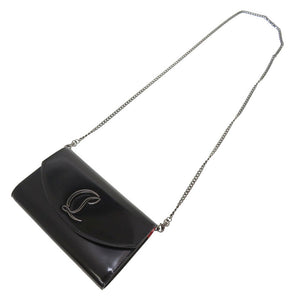 新品同様 クリスチャンルブタン パテントレザー ブラック チェーンウォレット バッグ 黒 0079 【中古】 Christian Louboutin
