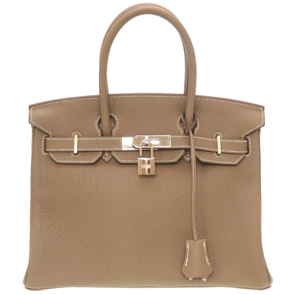 新品同様 エルメス バーキン30 トゴ エトゥープ シルバー金具 Z刻印(2021年製) ハンドバッグ バッグ 0080 【中古】 HERMES