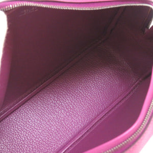 美品 エルメス ミニプリュム ヴォーエプソン シクラメン シルバー金具 □I刻印 ハンドバッグ バッグ 紫 0084 【中古】 HERMES