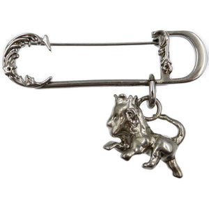 美品 クリスチャンディオール Peter doig　Lion ライオン メタル シルバー ブローチ 0086【中古】Christian Dior