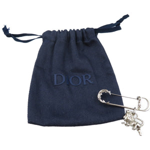 美品 クリスチャンディオール Peter doig　Lion ライオン メタル シルバー ブローチ 0086【中古】Christian Dior