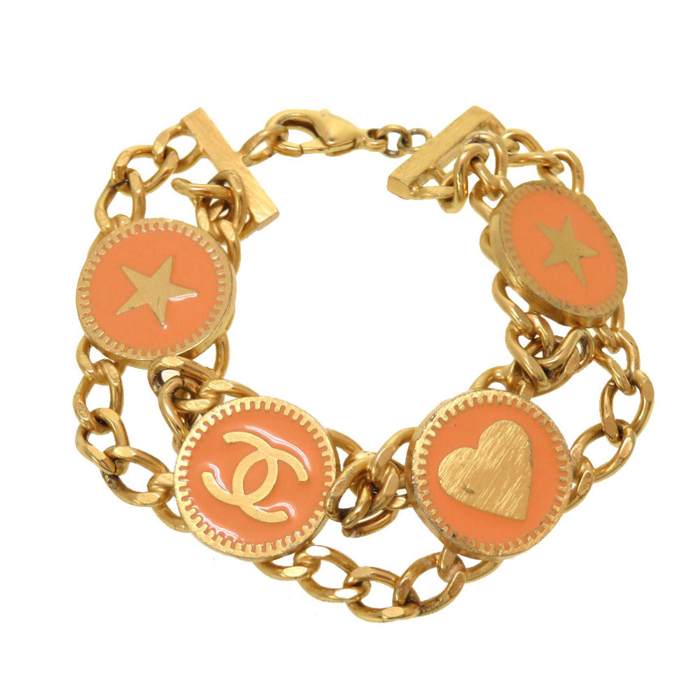 シャネル ココマーク ゴールド オレンジ 01P ブレスレット アクセサリー 0087 【中古】 CHANEL