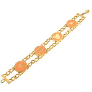 シャネル ココマーク ゴールド オレンジ 01P ブレスレット アクセサリー 0087 【中古】 CHANEL