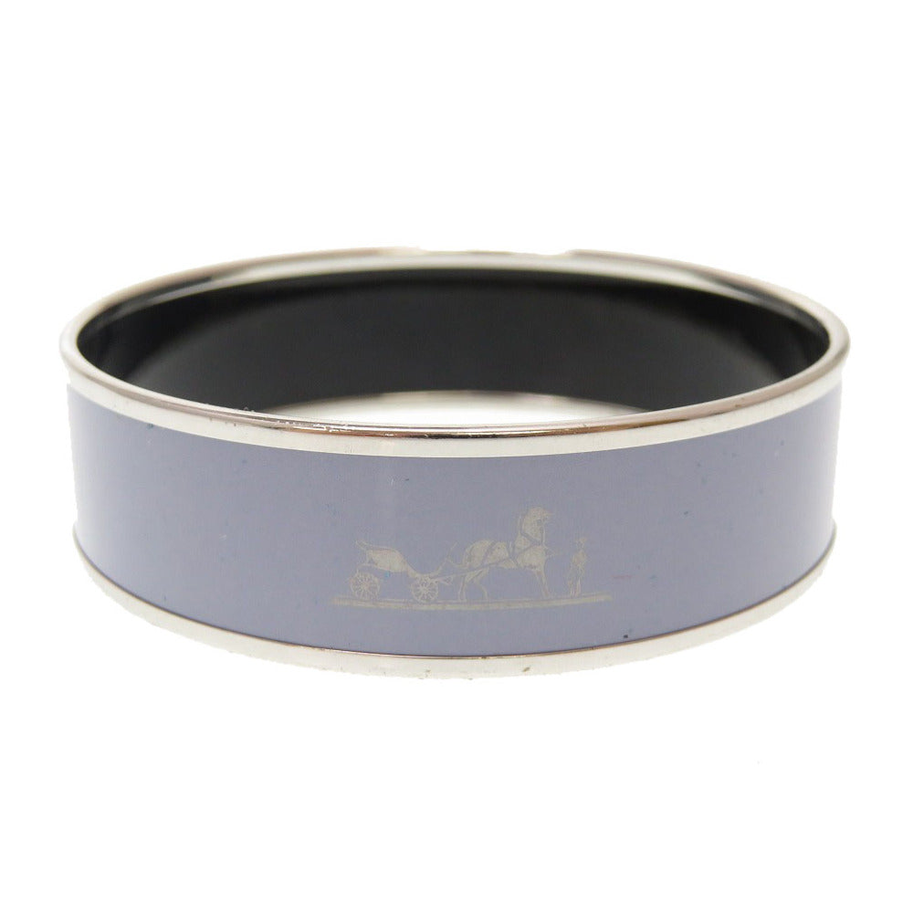 美品 エルメス エマイユ GM カレーシュ バングル 七宝焼き パープル Q刻印 ブレスレット アクセサリー 0088 【中古】 HERMES