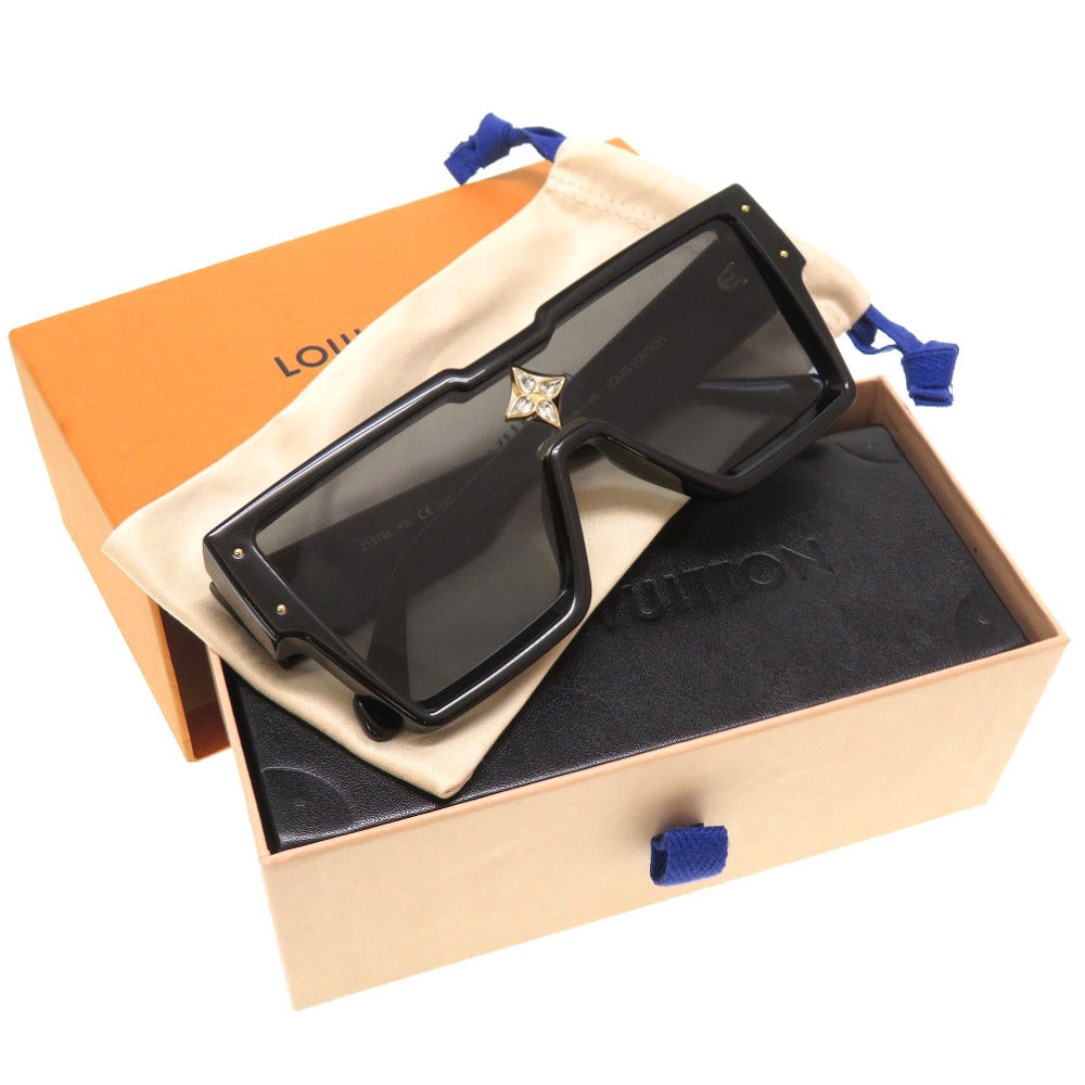 新品同様 ルイ ヴィトン サイクロン Z1578E モノグラムフラワー ブラック アセテート/ストーン サングラス 黒 LV 0091 【中古】 LOUIS VUITTON