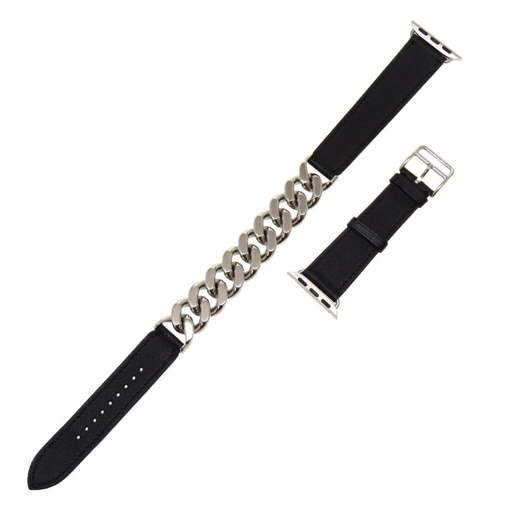 未使用 エルメス × アップルウォッチ ドゥブルトゥール グルメット 41ｍｍケース用 ヴォースイフト ブラック シルバー金具 U刻印(2022年製) 腕時計ベルト 時計ベルト 黒 0092【中古】HERMES × Apple Watch