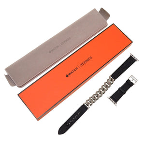 未使用 エルメス × アップルウォッチ ドゥブルトゥール グルメット 41ｍｍケース用 ヴォースイフト ブラック シルバー金具 U刻印(2022年製) 腕時計ベルト 時計ベルト 黒 0092【中古】HERMES × Apple Watch