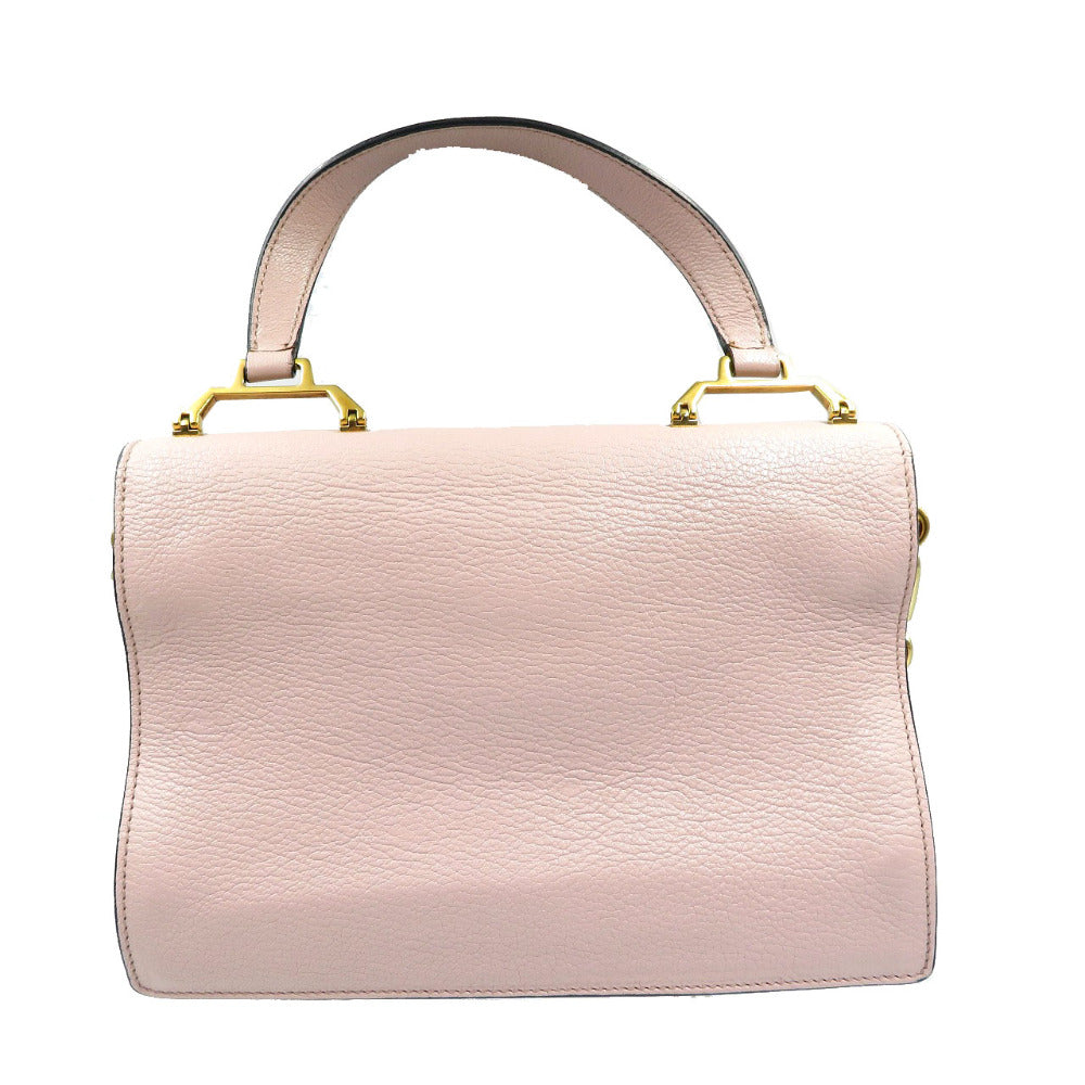 ミュウミュウ マドラス 2WAY ターンロック レザー ゴールド金具 ピンク レッド ショルダーバッグ ハンドバッグ 0093【中古】miumiu