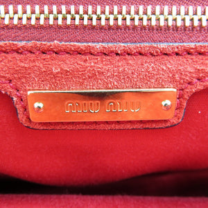 ミュウミュウ マドラス 2WAY ターンロック レザー ゴールド金具 ピンク レッド ショルダーバッグ ハンドバッグ 0093【中古】miumiu