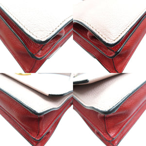 ミュウミュウ マドラス 2WAY ターンロック レザー ゴールド金具 ピンク レッド ショルダーバッグ ハンドバッグ 0093【中古】miumiu