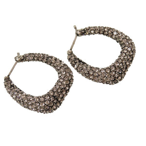 美品 アレキサンダーマックイーン モルテン パヴェ イヤリング シルバー ピアス 0100【中古】Alexander MⅽQUEEN