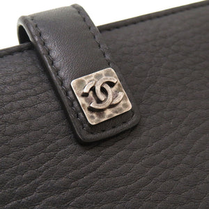 美品 シャネル レザー 15番台 ブラック 黒 Ｗホック長財布 財布 0102【中古】CHANEL