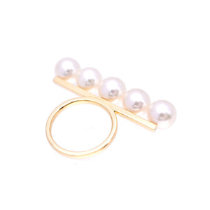 美品 タサキ バランス シグネチャー 5Pパール アコヤ真珠/K18YG リング 指輪 12号 750 パール 0111【中古】TASAKI 田崎真珠 レディース