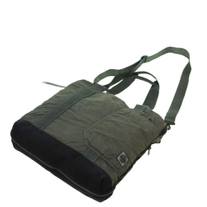 新品同様 ストーンアイランド 2WAY ショルダー トートバッグ  ナイロン グリーン系 ストラップ付 0113【中古】STONE ISLAND