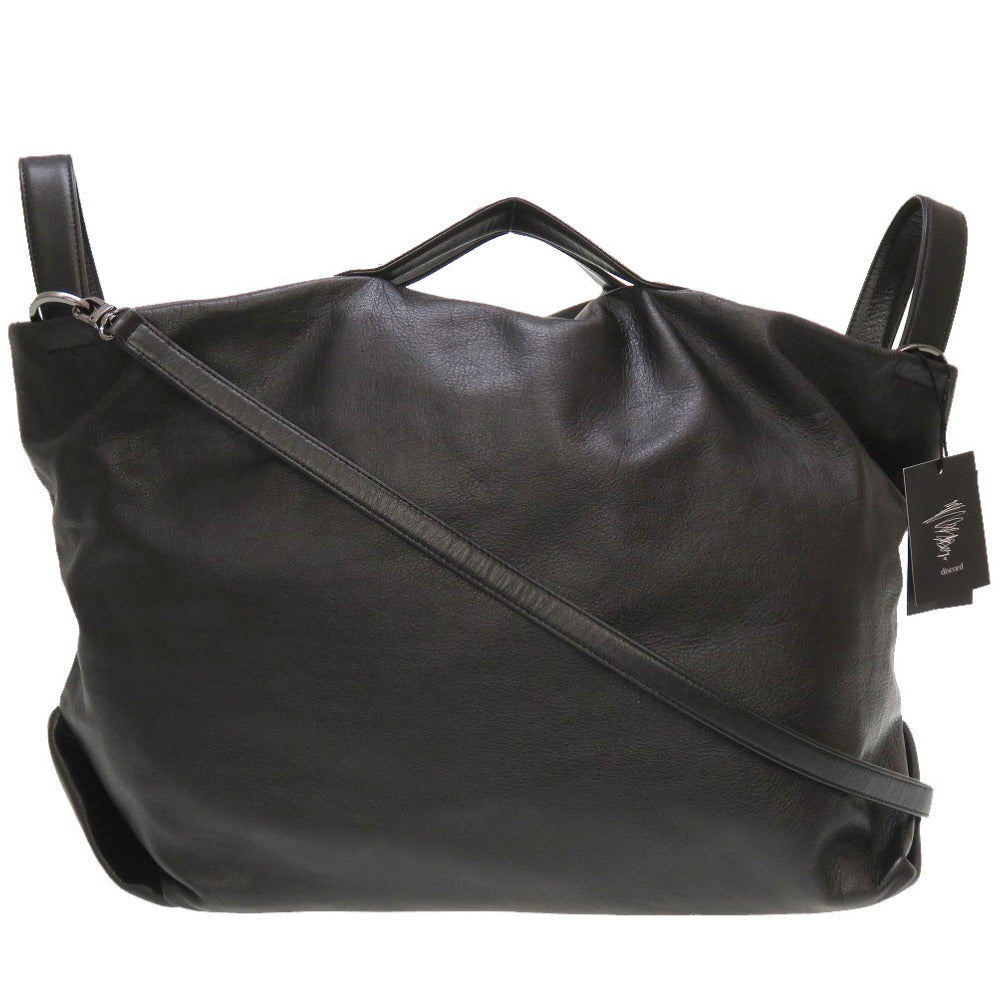 新品同様 ヨウジヤマモト レザー ブラック 2WAY トートバッグ バッグ 黒 0114 【中古】 Yohji Yamamoto メンズ