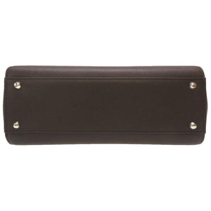 未使用 バーバリー レザー ブラウン チェック ハンドバッグ バッグ 茶 0117 【中古】 BURBERRY