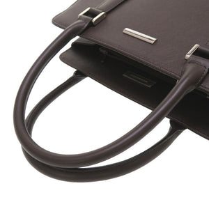 未使用 バーバリー レザー ブラウン チェック ハンドバッグ バッグ 茶 0117 【中古】 BURBERRY