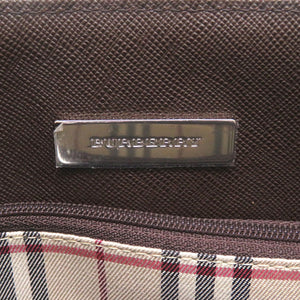 未使用 バーバリー レザー ブラウン チェック ハンドバッグ バッグ 茶 0117 【中古】 BURBERRY
