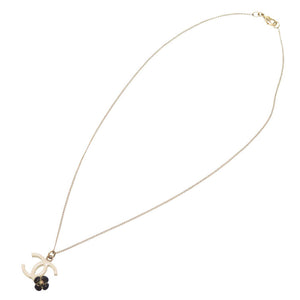 美品 シャネル カメリア ココマーク ホワイト ゴールド ネックレス アクセサリー 白 0118 【中古】 CHANEL