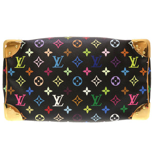 美品 ルイ ヴィトン モノグラム マルチカラー スピーディ30  ノワール M92642 ハンドバッグ バッグ 黒  LV 0119 【中古】 LOUIS VUITTON