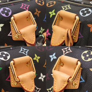 美品 ルイ ヴィトン モノグラム マルチカラー スピーディ30  ノワール M92642 ハンドバッグ バッグ 黒  LV 0119 【中古】 LOUIS VUITTON