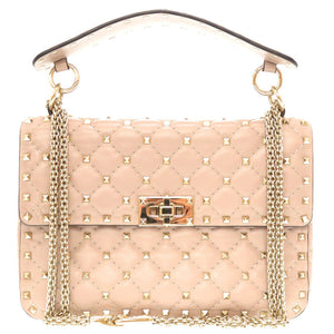 新品同様 ヴァレンティノ ガラヴァーニ ロックスタッズ レザー パープル ショルダーバッグ バッグ 0012 【中古】 Valentino Garavani