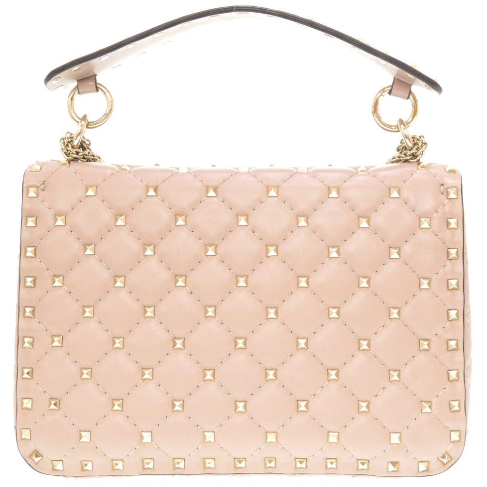 新品同様 ヴァレンティノ ガラヴァーニ ロックスタッズ レザー パープル ショルダーバッグ バッグ 0012 【中古】 Valentino Garavani
