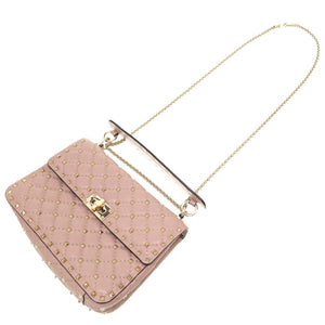 新品同様 ヴァレンティノ ガラヴァーニ ロックスタッズ レザー パープル ショルダーバッグ バッグ 0012 【中古】 Valentino Garavani