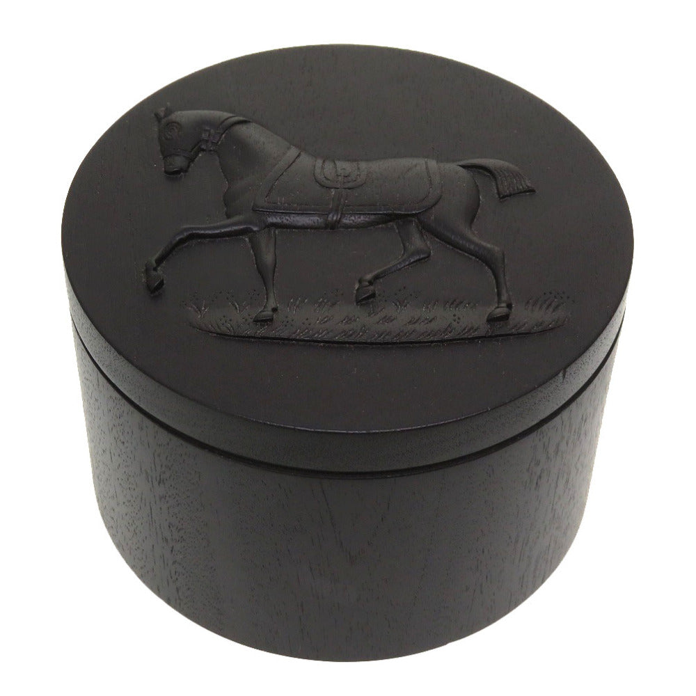 エルメス ホース 馬柄 ウッド ブラック マルチケース 小物 ケース 黒 0124 【中古】 HERMES