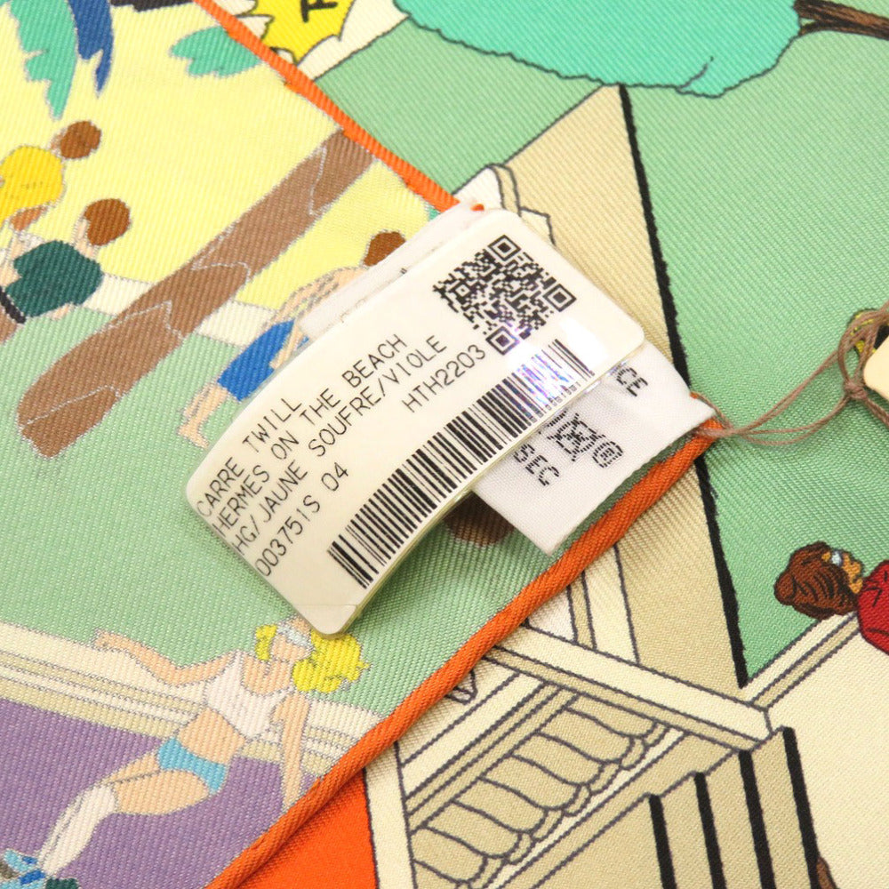 未使用 エルメス カレ90 エルメス オン ザ ビーチ Hermes on The Beach シルク マルチカラー スカーフ 0126 【中古】 HERMES