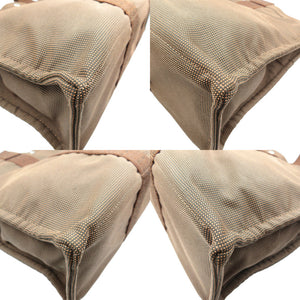 美品 エルメス エールライン トートMM キャンバス シルバー金具 ブラウン トートバッグ 0001【中古】HERMES