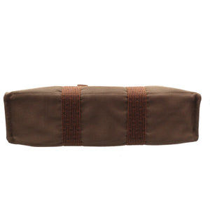 美品 エルメス エールライン トートMM キャンバス シルバー金具 ブラウン トートバッグ 0001【中古】HERMES