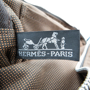 美品 エルメス エールライン トートMM キャンバス シルバー金具 ブラウン トートバッグ 0001【中古】HERMES