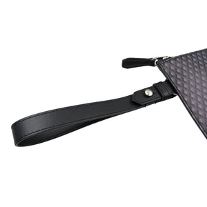 新品同様 ダンヒル エンジンターン PVCコーティングキャンバス シルバー金具 ブラック グレー クラッチバッグ 0002【中古】dunhill