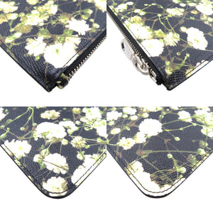 新品同様 ジバンシィ 花柄 PVC シルバー金具 ブラック ホワイト クラッチバッグ 0004【中古】GIVENCHY