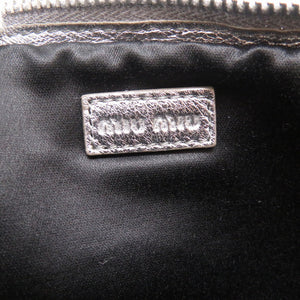 新品同様 ミュウミュウ マドラス レザー シルバー シルバー金具 5ZH011 ショルダーバッグ バッグ 銀 0012 【中古】 MIUMIU