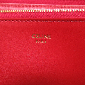未使用 セリーヌ レザー レッド ゴールド金具 10B553BFL ラウンドファスナー 長財布 財布 赤 0014 【中古】 CELINE