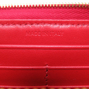 未使用 セリーヌ レザー レッド ゴールド金具 10B553BFL ラウンドファスナー 長財布 財布 赤 0014 【中古】 CELINE