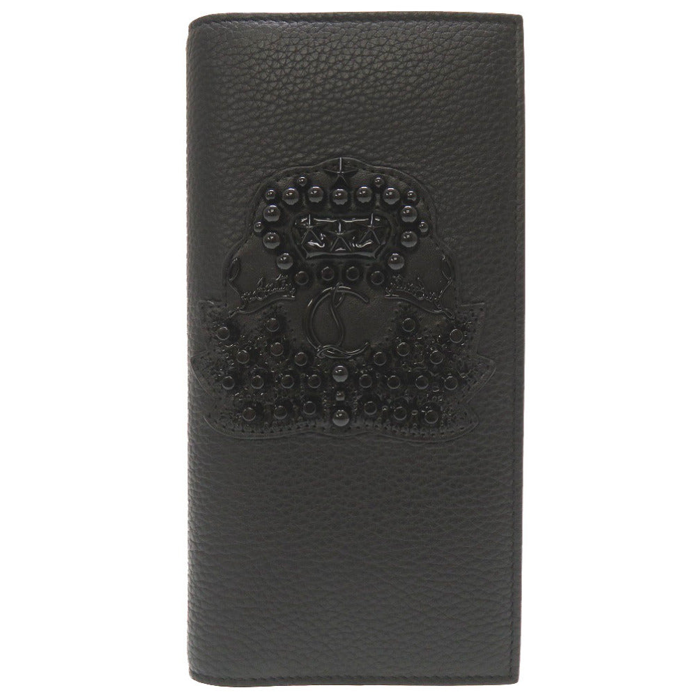 未使用 クリスチャン ルブタン NAXOS レザー ブラック 二つ折り長財布 財布 黒 0016 【中古】 Christian Louboutin